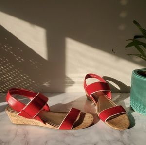 Coach and four wedge sandals